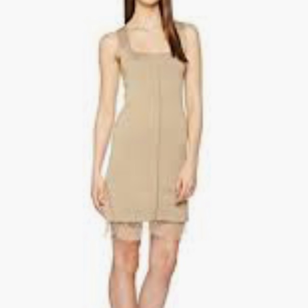 Valentino Beige Square Neck Sleeveless Dress